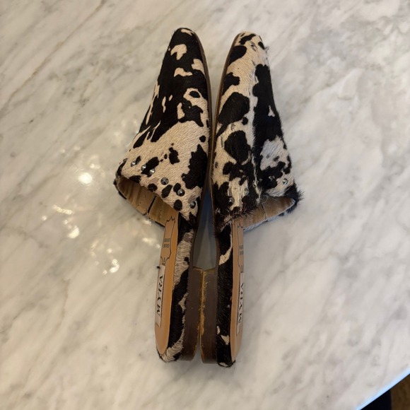 MYRA Cowhide Hair-On Leather Studded Mule Slides Size‎ 7 Western Boho Flats - Picture 15 of 15